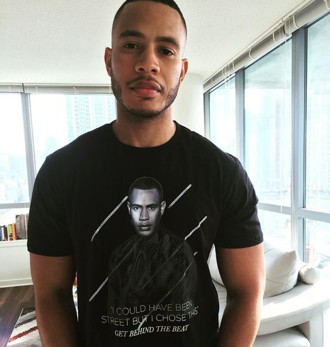 Here it is! My first limited-edition charity tee. The process benefit Behind the Beat, #Empire's initiative to build music studios for youth across the country. Please support and get yours here at represent.com/Andre * (link to buy in bio) Andre Lyon, Empire Hakeem, Trai Byers, Hakeem Lyon, Bryshere Gray, Empire Fox, Music Studios, Hip Hop Artists, Ex Wives