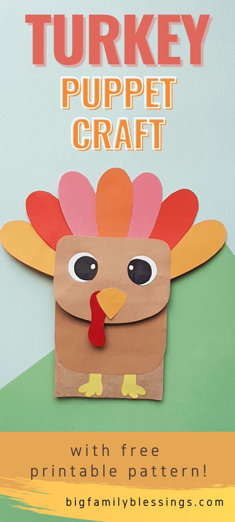 Thanksgiving Turkey Puppet. Celebrate Thanksgiving with this super cute Turkey Puppet! Paper bag puppets are fun and easy to make- and this turkey paper bag puppet is no exception! Adorable thanksgiving craft for kids! Turkey Puppet Paper Bag, Turkey Puppet Craft, Kid Thanksgiving Crafts, Toddler Thanksgiving Crafts, Puppet Paper Bag, Thanksgiving Crafts For Kids Preschool, Paper Bag Turkey Craft, Turkey Paper Bag, New Christmas Crafts