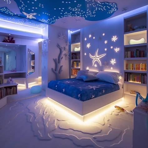 Treehouse Room, Beach Theme Bedroom, Ocean Room Ideas, Fantasy Room, Ocean Bedroom, Ocean Room Decor, Ocean Ideas, Ocean And Beach, Surf Room