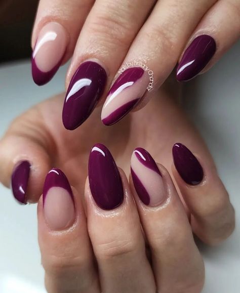 Elegant Maroon Fall Nails 2024: Burgundy Short, Gold, Matte, and Acrylic Design 25 Ideas Maroon And Light Pink Nails, Nail Art Design Almond Shape, Burgundy And Pink Nails, Mauve Nails Design, Maroon Fall Nails, Trendy Art Ideas, Maroon Acrylic Nails, Nails Maroon, Maroon Nail Designs