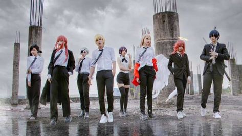 Chainsawman Group Photo, Group Anime Cosplay, Csm Cosplay, Group Cosplay, Best Cosplay Ever, Vision Board Pictures, Men Photoshoot, Male Cosplay, Cosplay Characters