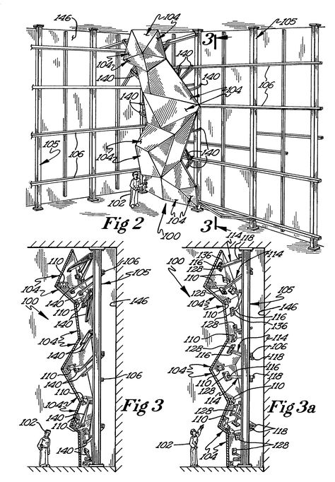 Patent US7572207 - Climbing wall structure and method of construction - Google Patents Rock Climbing Architecture, Diy Rock Climbing Wall, Climbing Wall Design, Climbing Design, Urban Spaces Design, Home Climbing Wall, Wall Section Detail, Rock Climbing Gym, Wall Structure