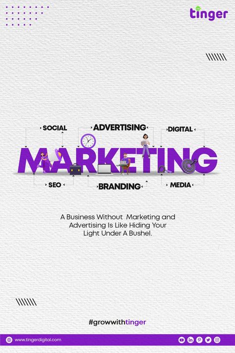 Digital Marketing Ads Design, Marketing Posts Social Media, Digital Marketing Design Poster, Digital Marketing Design Social Media, Creative Digital Marketing Ads, Creative Digital Marketing Posts, Tinger Digital, Marketing Poster Ideas, Digital Marketing Post Design