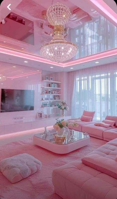 Simple Girly Room Decor, Giselle Core, Pink House Interior, Carton House, Apartment Decor Living Room, Ruang Tv, Aesthetic Tips, Beautiful Bedroom Decor, Girly Apartments