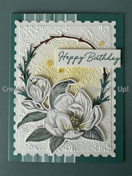 CWSF816 Magnolia Birthday | GET YOUR STAMP ON! Mood Card, Magnolia Stamps, Flower Cart, Magnolia Blossom, Wink Of Stella, Challenge Week, Color Challenge, Love Stamps, Flower Stamp