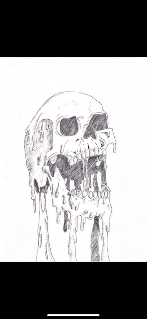 Melting skull pen line shading Melting Head Drawing, Dripping Skull Drawing, Skin Melting Off Skull Drawing, Melting Skull Tattoo Designs, Skull Line Art, Skull Melting, Pile Of Skulls Drawing, Line Shading, Hot Head