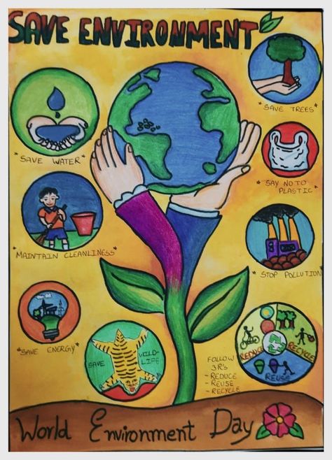 Earth Day Posters Aesthetic, Slogans On Save Environment Drawing, Save Environment Poster Drawing Easy, Environmental Awareness Art, Save Environment Poster Drawing Unique, Poster Making About Environment, Poster Lingkungan Hidup Simple, Cleanliness Poster Ideas For Kids, Save Environment Posters For Competition