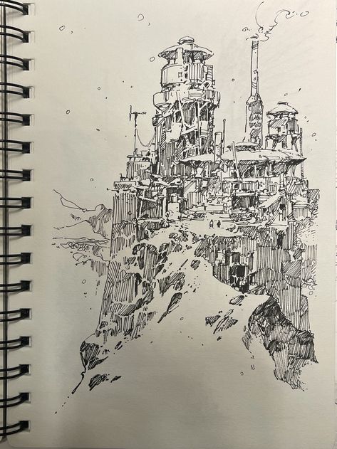 ArtStation - 297 Sketch Reference, Sketch Background, Ink Pen Art, Body Shape Drawing, Pen Art Drawings, Landscape Sketch, Artist Sketches, Perspective Art, Architecture Painting