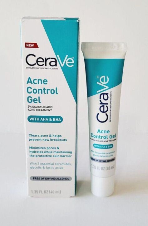 Cerave Acne Control Gel, Cera Ve, Bad Acne, Prevent Pimples, Acne Help, Beauty App, Salicylic Acid Acne, Acne Control, Aha Bha