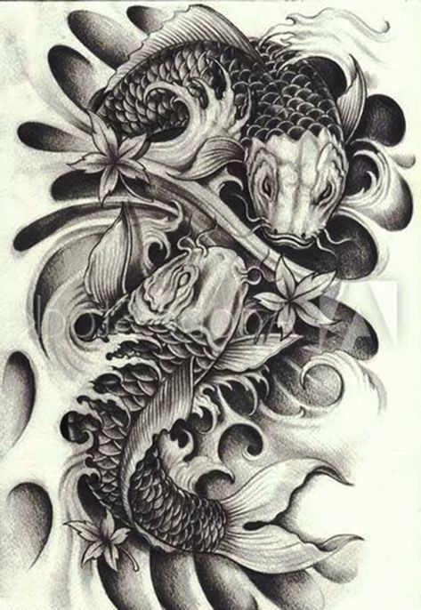 Koi Fish And Dragon Tattoo, Koi Fish Tattoo Forearm, Dragon Koi Fish, Waterfall Tattoo, Koi Dragon Tattoo, Koi Tattoo Sleeve, Carp Tattoo, Skull Tattoo Flowers, Samurai Warrior Tattoo