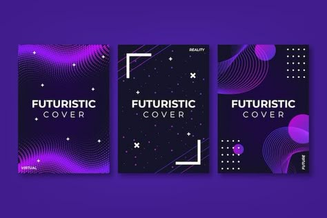 Futuristic Pubmat, Futuristic Web Design, Futuristic Design Graphic, Freelancer Profile, Vector Gradient, Vertical Business Cards, Portfolio Template Design, Business Poster, Id Card Template