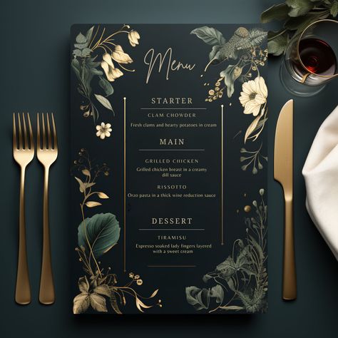 Menu Engineering, Menu Design Layout, Dining Menu, Restaurant Menu Design, Creation Deco, Grilling Chicken Breast, Signature Dishes, Wedding Table Decor, First Bite