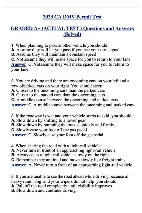 2023 CA DMV Permit Test GRADED A+ (ACTUAL TEST ) Questions and Answers (Solved) Permit Study Tips, Car Permit, Permit Test Cheat Sheet, Drivers Permit Test, Practice Permit Test, Driving Test Questions, Dmv Driving Test, Winter Arch, Dmv Permit Test