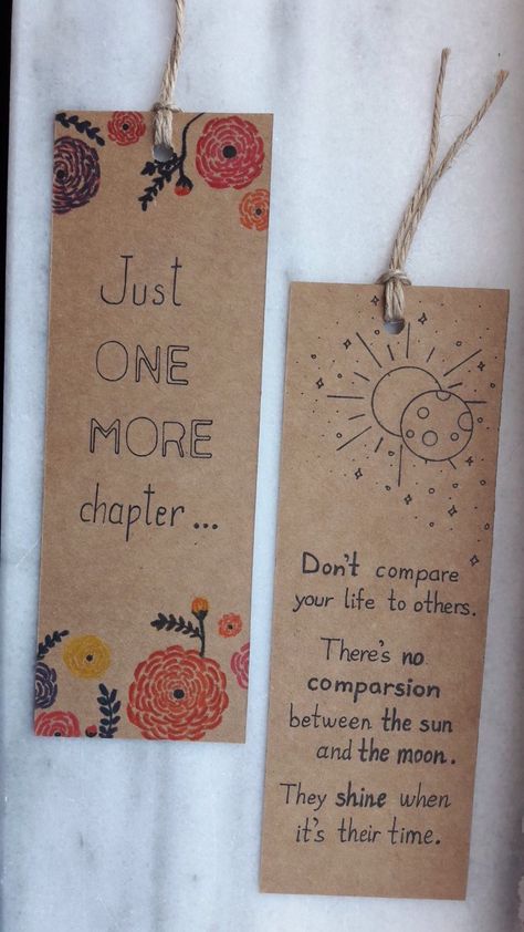 Handmade Bookmark Ideas Quotes, Cute Bookmark Quotes, Bookmarks Handmade Design, Handmade Book Marks Ideas, Book Mark With Quotes, Bookmarks Design Idea, Page Marker Ideas, Homemade Book Marks Diy, Easy Bookmark Ideas Simple