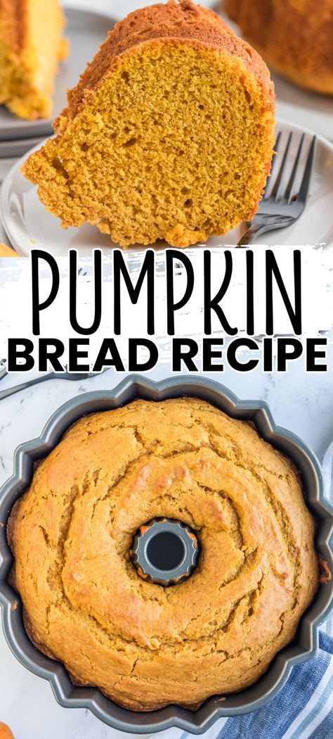 Bundt Bread, Bread Booze Bacon, Morning Cup Of Coffee, Pumpkin Bread Recipe, Bundt Pan, Sweet Roll, Fall Treats, Easy Pumpkin, Bread Recipes Homemade