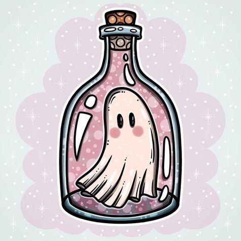 Minimal Tattoo Designs, Minimal Tattoo Ideas, Gothic Drawings, Halloween Digital Art, Halloween Jars, Ghost Drawing, Whimsical Art Paintings, Procreate Ipad Art, Jar Art