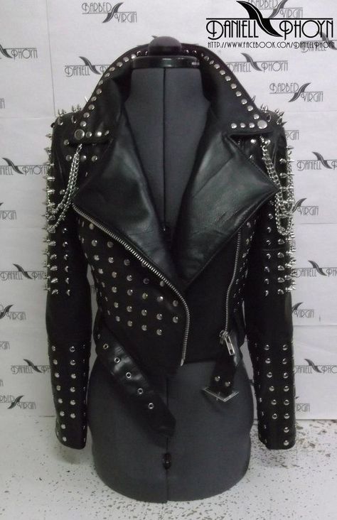 71a58e8cb75904f24cde464161c3e766desc49047743ri Spiked Leather Jacket, Ashley Thompson, Short Jackets, Short Leather Jacket, Emo Style, Quick Fashion, Custom Leather Jackets, Best Leather Jackets, Studded Leather Jacket