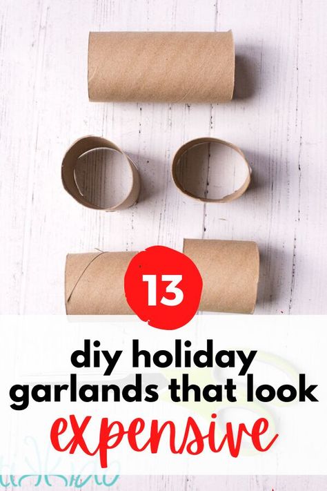 Christmas Decor Diy Garland, Christmas Tree Garland Ideas Diy, Garland Tree Diy, Nativity Garland Diy, Diy Tree Garland Ideas, Unique Christmas Garland Ideas, Paper Ring Garland Christmas, Diy Dollar Tree Garland Christmas, Homemade Christmas Tree Garland Easy Diy