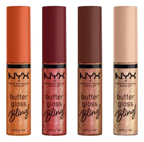 NYX Butter Gloss Bling Arrives for Sparkly Summer Lips - Musings of a Muse Angelic Makeup, Nyx Lip Gloss, Makeup Collection Goals, Red Eyeliner, Maybelline Color Tattoo, Nyx Butter, Nyx Butter Gloss, Butter Gloss, Nyx Lip