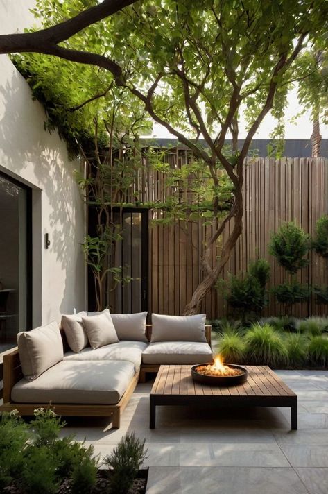 Revamp your small courtyard with elegant designs in light, luxurious tones. From sleek modern furniture to minimalist landscaping, create a sophisticated outdoor space perfect for any size courtyard or patio. Small Pond Ideas, Minimalist Landscaping, Swimming Ponds, Small Courtyard, Small Pond, Pond Ideas, Modern Backyard Landscaping, Pools Backyard, Swimming Pond