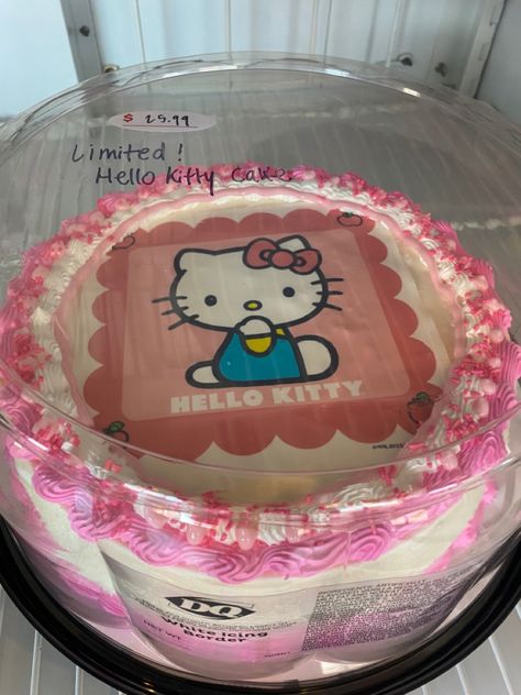 Hello Kitty Ice Cream Cake, Ice Cream Cake Birthday, Hello Kitty Ice Cream, Hello Kitty Birthday Theme, Dairy Queen Ice Cream Cake, Cake Ice Cream, Kitty Cake, Hello Kitty Cake, Dairy Queen