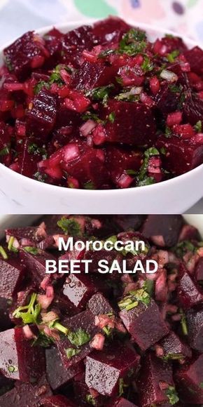 Red Salad Recipe, Middle Eastern Beet Salad, Moroccan Beet Salad, Mediterranean Beet Salad, Moroccan Dishes Food, Beetroot Salad Recipes, Moroccan Salads, Red Beet Salad, Red Beets Recipe