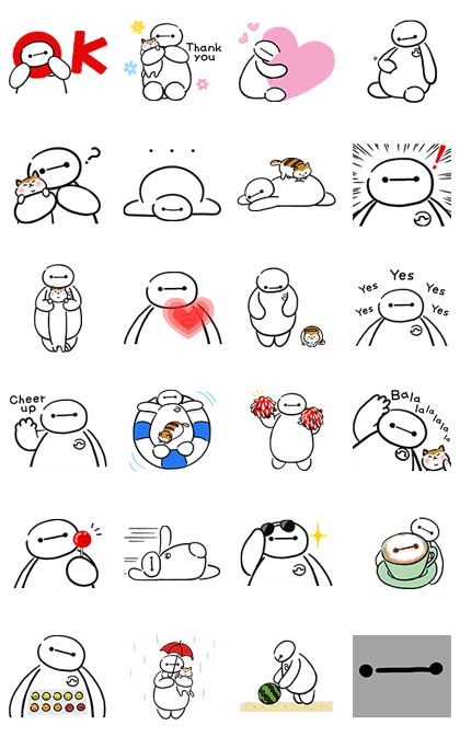 Big Hero 6 Tattoo Ideas, Baymax Tattoo Ideas, Baymax Doodle, Big Hero 6 Tattoo, Line Sticker Gif, Baymax Drawing, 6 Tattoo, Punk Disney Princesses, Whatsapp Sticker