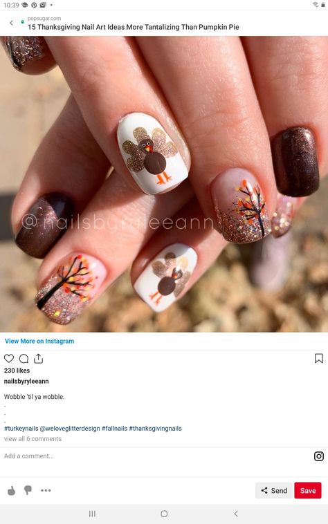 Gel Thanksgiving Nails, Thanksgiving Nails With Turkey, Holiday Nails Thanksgiving Fall, Fun Thanksgiving Nails, Thanksgiving Nails Green, Charlie Brown Thanksgiving Nails, Cute Thanksgiving Nails Turkey, Thanksgiving Nails Turkey, Turkey Nail Designs