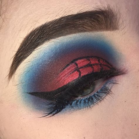 Avengers Makeup, Spiderman Makeup, Maquillage Yeux Cut Crease, Halloween Make-up Looks, Morphe Palette, Eyeshadow For Blue Eyes, Dip Brow, Halloween Eye Makeup, Eye Makeup Designs