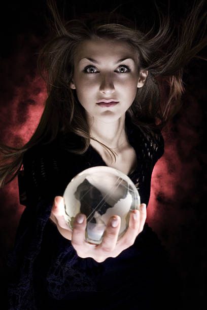 Devil Woman, Wind Blown Hair, Create This Book, Tattoo Portfolio, Season Of The Witch, Psychic Abilities, Glass Globe, Graphic Artist, Crystal Ball