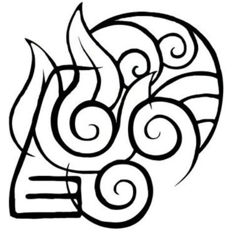 Element Tattoo, Atla Tattoo, Avatar Tattoo, Elements Tattoo, Element Symbols, Geniale Tattoos, Avatar The Last Airbender Art, Avatar Airbender, Avatar Aang