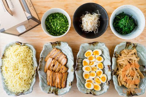 Ramen Bar by Itani Ramen Buffet Ideas, Ramen Noodle Station, Ramen Noodle Buffet, Ramen For A Crowd, Ramen Noodle Bar Ideas, Ramen Noodle Party Ideas, Ramen Bar Party Ideas, Diy Ramen Noodle Bar, Pho Bar Party