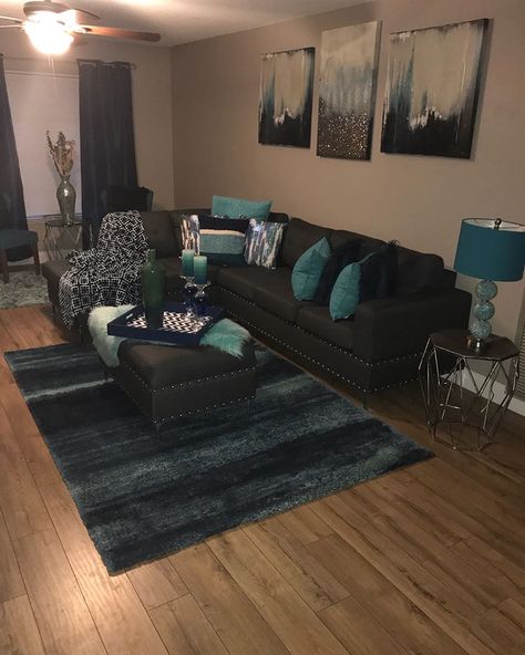 Living Room Decor Blue, Room Decor Blue, Apartment Living Room Decor, Teal Living Rooms, Teal Decor, Blue Living Room Decor, First Apartment Decorating, Living Room Decor Cozy, Room Idea