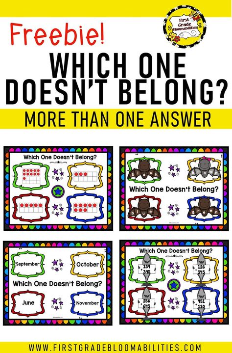 One Of These Things Doesnt Belong, Which One Doesnt Belong, Mathematical Thinking, Number Talks, Open Ended Questions, Tens And Ones, Teaching First Grade, Kindergarten Teaching, Teacher Things