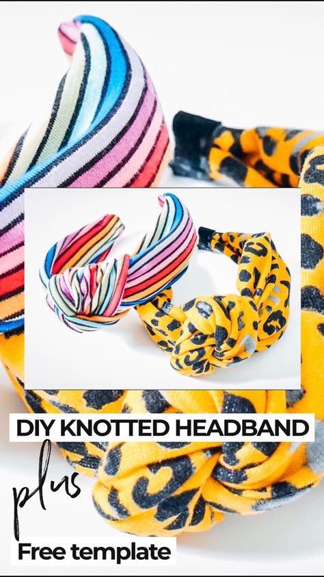 Diy Headbands No Sew, How To Make Diy Headbands, Easy Diy Headbands, Headband For Women, Making A Bandana, Knot Headband Pattern Free, Headband Template, Making Headbands Diy, Headband Template Free Printable