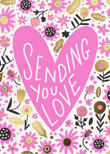 Send some love to wish them a speedy recovery with an online greeting card! And consider this upbeat design by Hello!Lucky. The vibrant flowers surround an inner heart that reads "Sending you love", and you can add your own message to the reverse side before sending online - right from our site! Sending You Love, Thinking Of You Card, Sympathy Bouquets, Sending Lots Of Love, Get Well Messages, Holiday Party Themes, Get Well Soon Card, Speedy Recovery, Belated Birthday Card