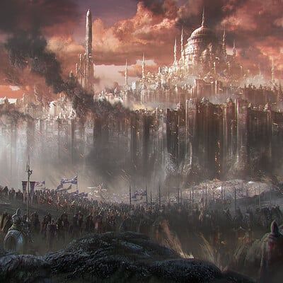 ArtStation - silentfield Fantasy Battlefield, Fantasy Warfare, Fantasy Fortress, Targaryen Fashion, Fantasy Army, Dark Souls Wallpaper, Fantasy Battle, Knight Art, Scene Art