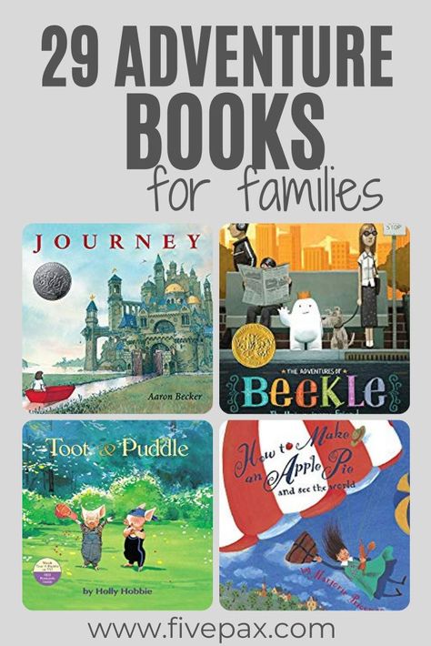 The top 29 books every adventure-loving family should have in their child’s library. This well-vetted list includes books about flying, family vacations, road-trips, and introducing kids to new places. #childrensliterature #adventureafamilies #booksforkids #earlyliteracy Adventurous Family, Storytime Crafts, Adventure Picture, Library Themes, Summer Reading Program, Kids Library, Book Library, Adventure Theme, Read Aloud Books