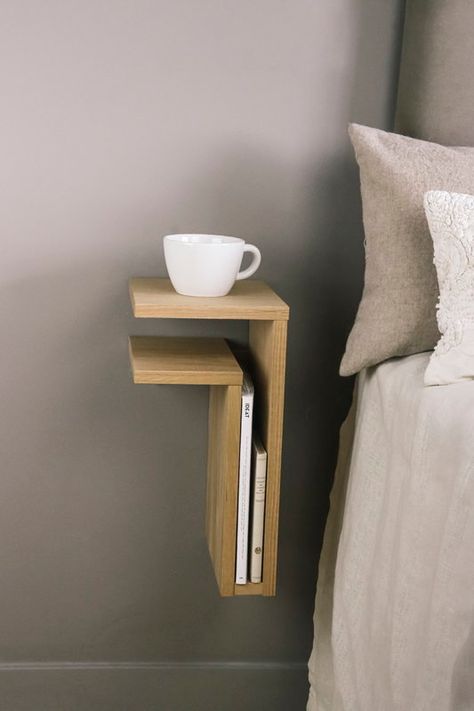 Float Shelf, Unique Bedside Tables, Narrow Bedside, Narrow Bedside Table, Floating Bedside Table, Bedside Shelf, Side Bed, Small Nightstand, Airy Room