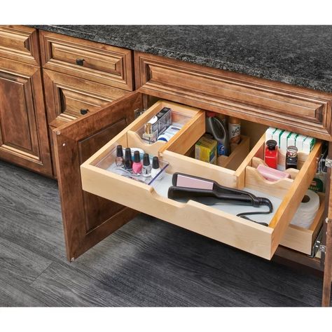 Rev-A-Shelf Rev-A-Shelf Wood Vanity Sink Cabinet Pull Out Organizer | Wayfair Pull Out Organizer, Shelf Vanity, 30 Vanity, Pull Out Drawer, Bathroom Cabinet Organization, Vanity Drawers, Rev A Shelf, Kitchen Drawer Organization, Wood Vanity