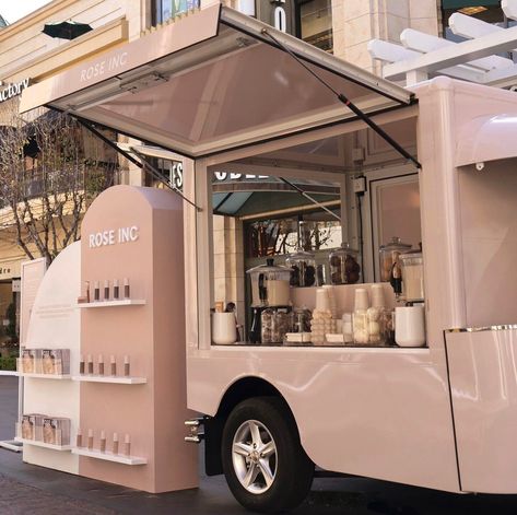 Rose Inc International Mobile Tour | Food Truck Promotions Foodtrucks Ideas, Coffee Food Truck, Food Stall Design, Coffee Shop Concept, Mobile Cafe, Mobile Coffee Shop, Rose Inc, Food Truck Business, Food Cart Design