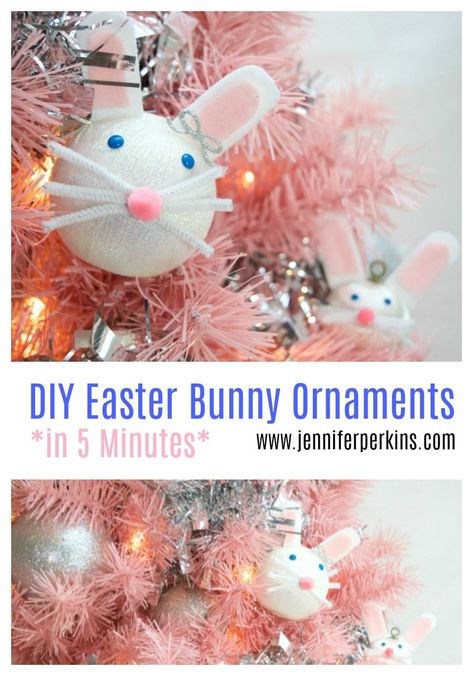 How to make DIY Easter Rabbit ornaments for an Easter tree by Jennifer Perkins #JenniferPerkins #diy #diyproject #crafts #Easter #craftsforkids #crafty #CreateEveryday #DoItYourself Nails Ornaments, Easter Tree Diy, Rabbit Ornaments, Diy Easter Bunny, Bunny Ornaments, Diy Tree Decor, Easter Tree Ornaments, Bunny Craft, Tree Heart