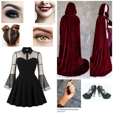 Modest Vampire Costume, Simple Vampire Costume Women, Diy Vampire Costume Women Outfit, Vampire Diy Costume Women, Vampire Costumes Female, Halloween Vampire Outfit, Easy Vampire Costume Women, Diy Vampire Costume Women, Vampire Queen Costume