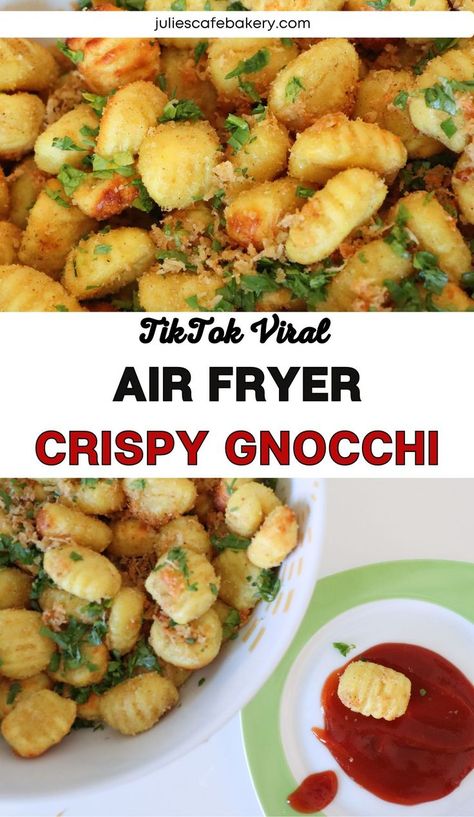 Air Fryer Crispy Gnocchi Air Fryer Ravioli Fresh, Airfryer Gnocchi, Air Fryer Gnocchi, Crispy Gnocchi, Fried Gnocchi, Quick Dinner Options, Gnocchi Dishes, Gnocchi Recipe, Air Fryer Recipe