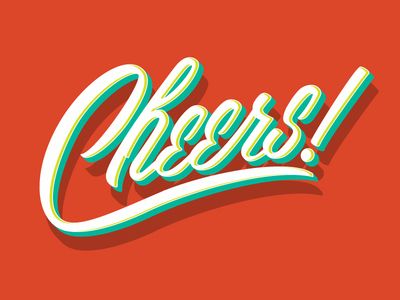 Cheers! by Neil Secretario - Dribbble Typography Sketchbook, Lettering Illustration, Typography Calligraphy, Vintage Font, Type Treatments, Sign Writing, Calligraphy Lettering, Illustration Logo, Bullet Journal Lettering Ideas