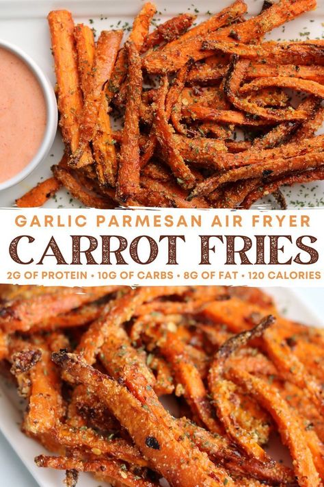 Carrot Fries Air Fryer, Air Fryer Carrot Fries, Fries Air Fryer, Air Fryer Recipes Healthy Low Carb, Air Fryer Recipes Keto, Garlic Infused Olive Oil, Carrot Fries, Healthy Side Dish, Air Fryer Oven Recipes