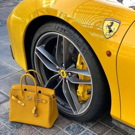 Yellow Car, Hermes Handbags, Yellow Aesthetic, Celine Luggage Bag, Bvlgari Bags, Chloe Bag, Mellow Yellow, Hermes Bags, Shades Of Yellow