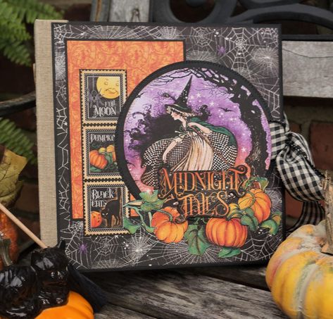 How To Do Everything, Halloween Mini Albums, Decorated Paper, Halloween Layout, Beautiful Halloween, Album Tutorial, Halloween Scrapbook, Mini Album Tutorial, Halloween Card