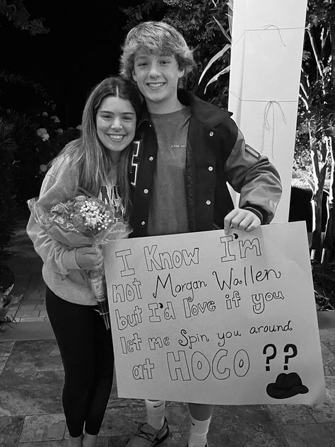 Morgan Wallen Hoco Proposal, Hoco Boards, Hoco Posters, Hoco Signs, Cute Hoco Proposals, Homecoming Poster, Homecoming Poster Ideas, Cute Promposals, Dance Proposals