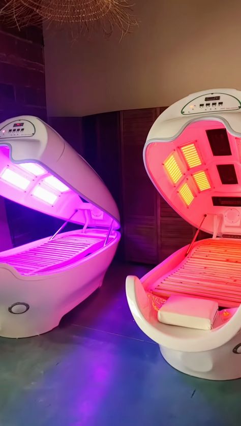 Infrared + Ozone Therapy — The Laya Center - Afrivedic Wellness Red Light Therapy Spa, Wellness Center Aesthetic, Red Light Therapy Room, Light Therapy Room, Iv Therapy Room Design, Wellness Center Design Interiors, Adult Sensory Room, Halo Therapy, Wellness Facility